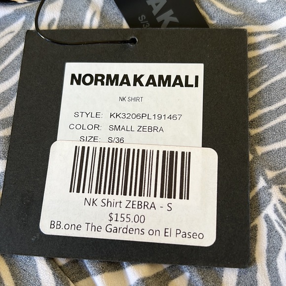 NWT Norma Kamala NK Zebra Print Collared Shirt Size S - Picture 9 of 10